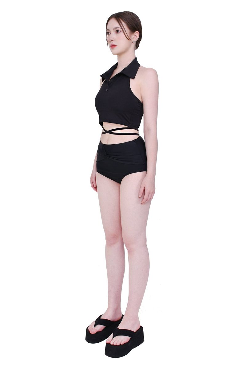 twist bikini shorts (black)