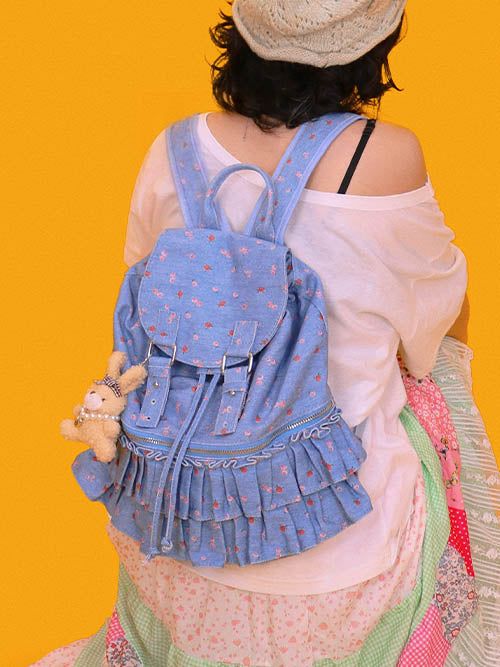 KUO(クーオ)の「strawberry frill denim backpack(Bags)」