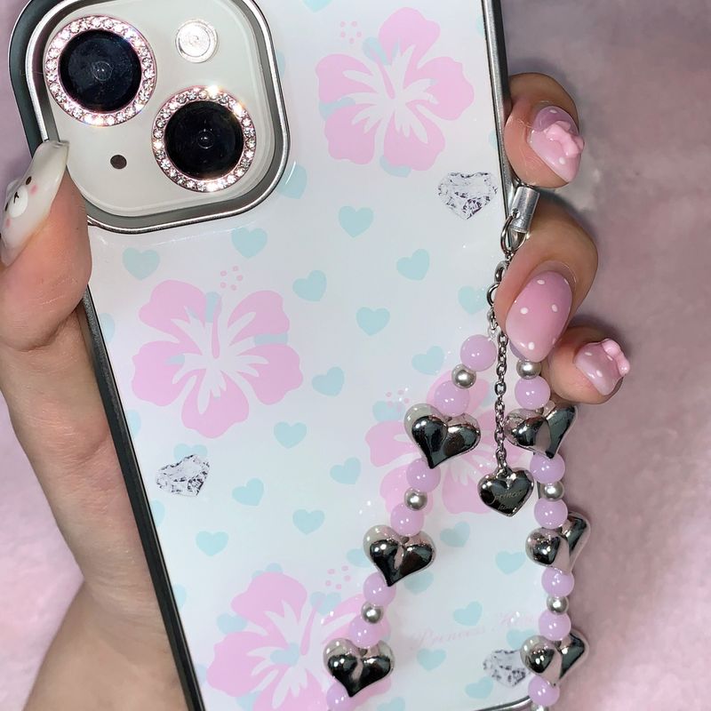 Aloha gal phone case (mint) - silver epoxy
