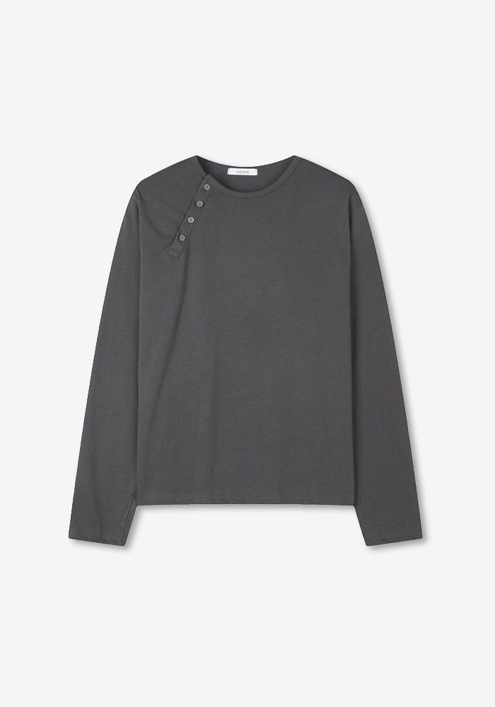 LOOR サイドヘンリーネッククロップロングスリーブ