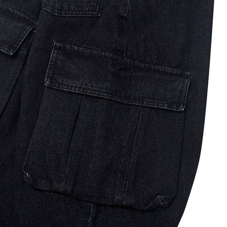 CARGO LOOSEFIT DENIM PANTS BLACK