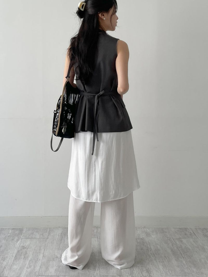 Wrinkle Wrap Layered Banding Pants