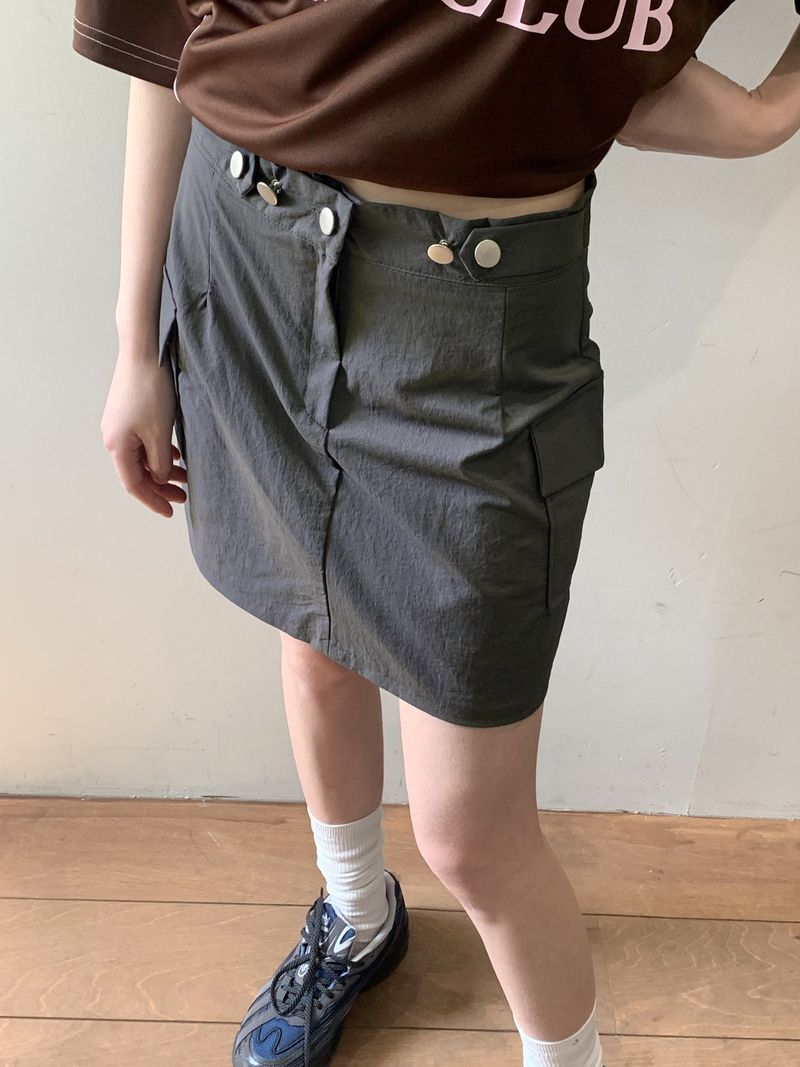 Naing Bijo Pocket Cargo Nylon Mini Skirt