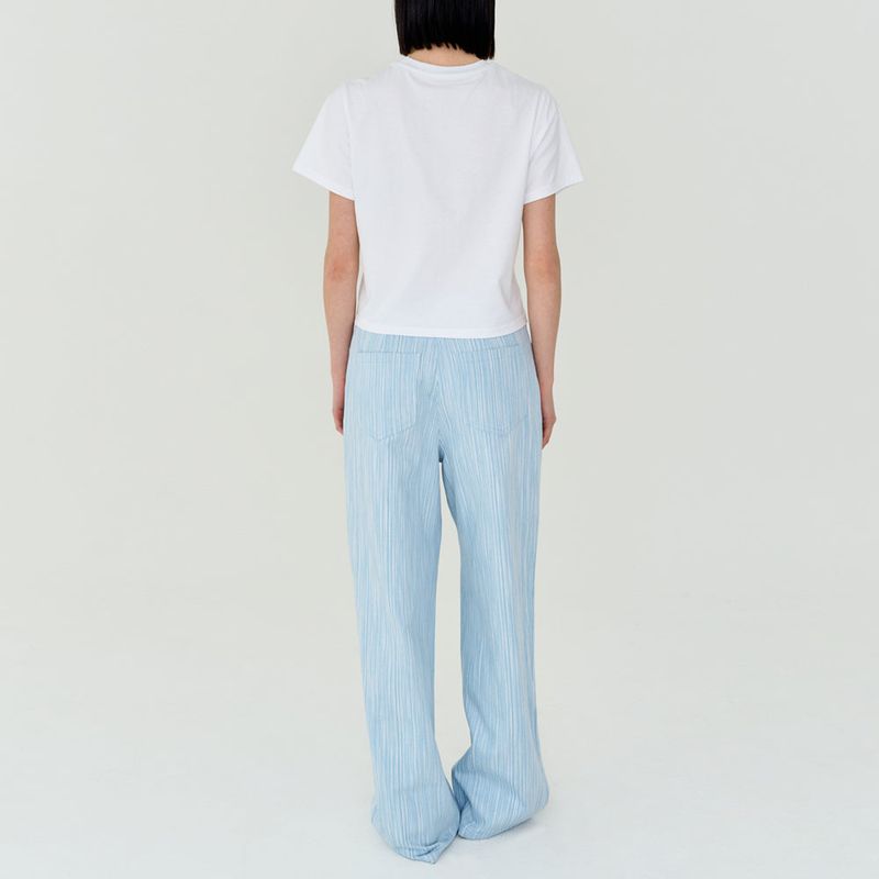COTTON STRIPE WIDE PANTS (BLUE)