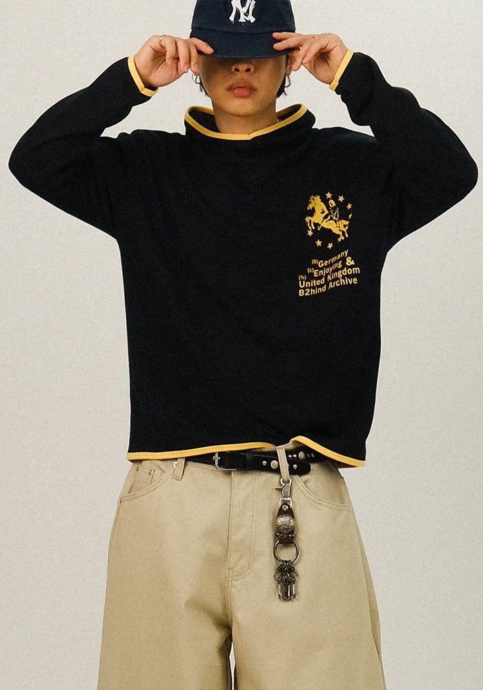 SEMIKAJI（セミカジ）の「NB ポニー プリンティング コントラスト フーディー（トップス）」