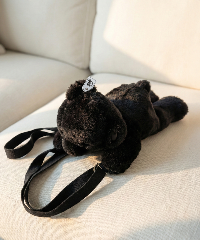 Side Teddybear Backpack [BLACK]