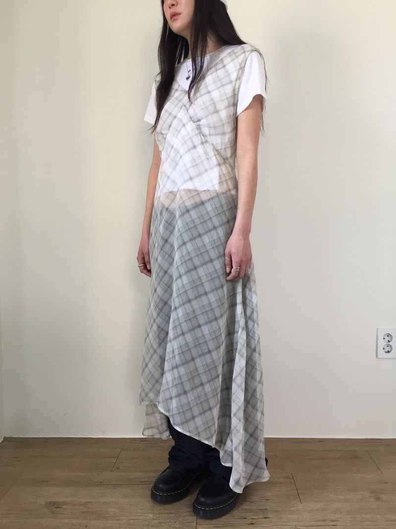 Sheer Check Long One Piece (1color)