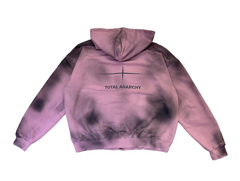 Unisex Tie Dye Over Hooded Zip-Up 2C
