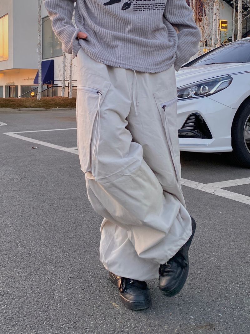 Double Zip Wing Cargo Balloon Pants 2C