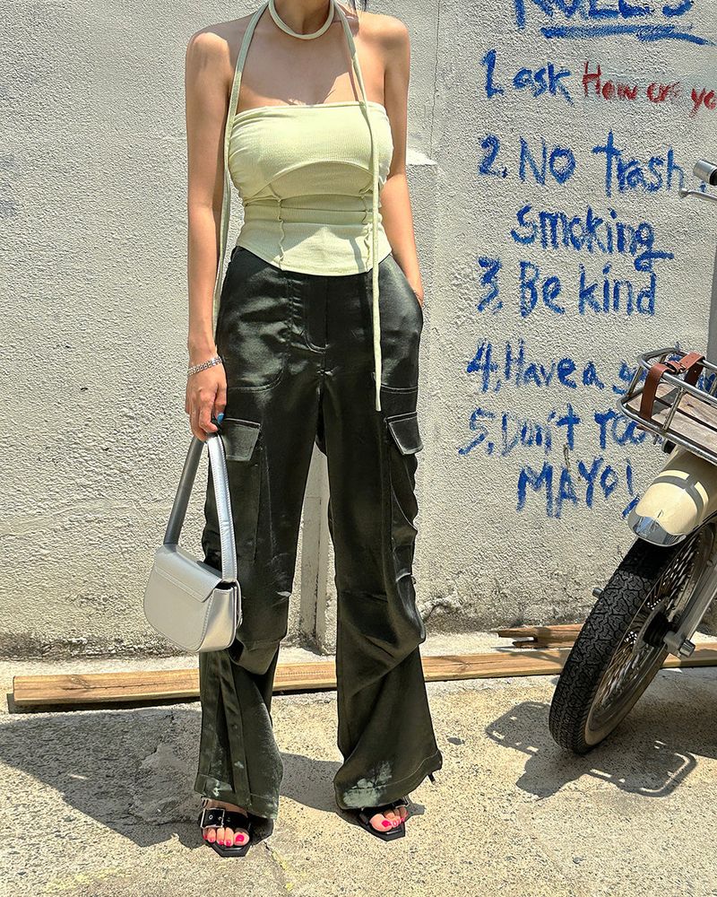 muffler strap set shirring tube top
