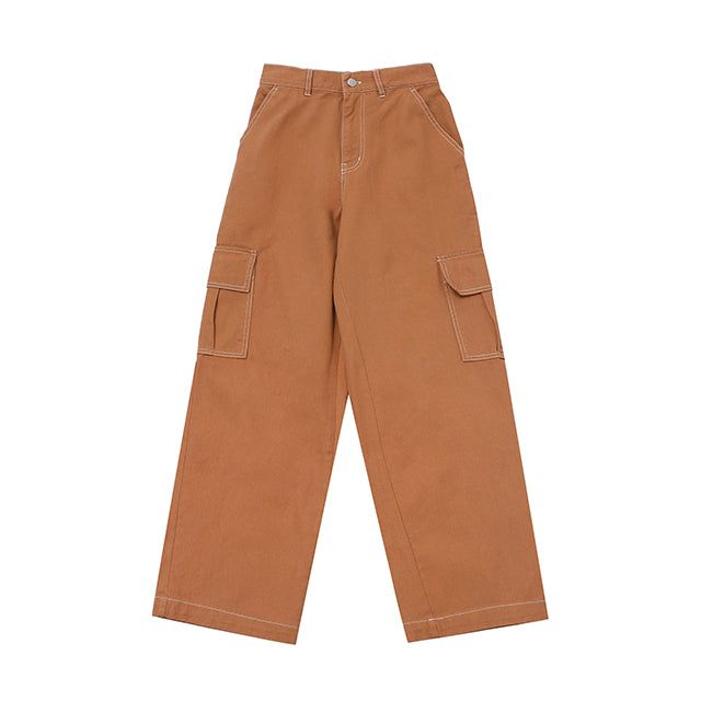 CAMEL COLOR CARGO PANTS
