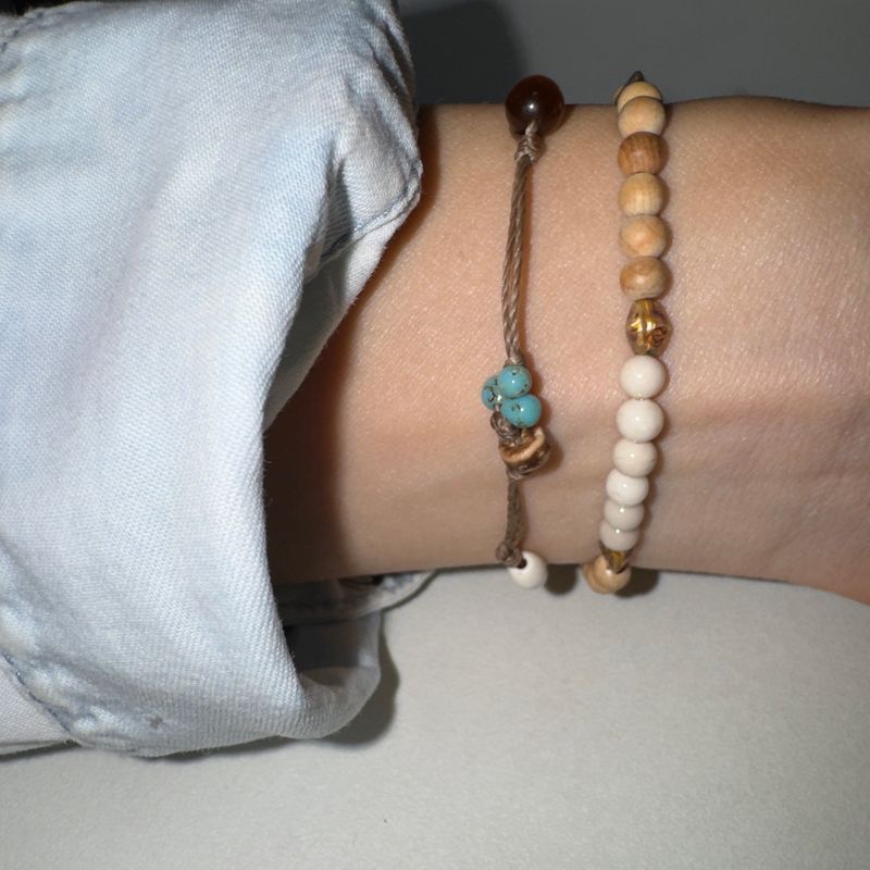 warm woodball bracelet (brown)