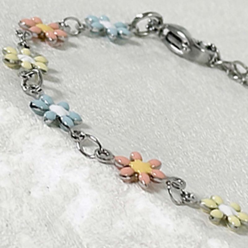 ss-Daisy flower motive array bracelet_multi