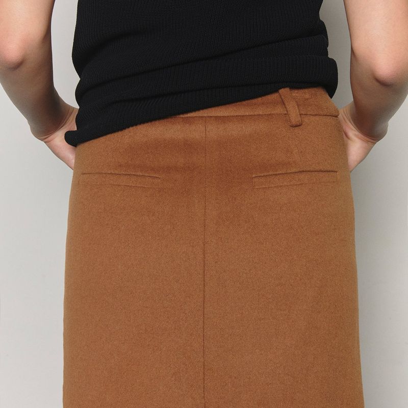 Cashmere Maxi Skirt _ Camel