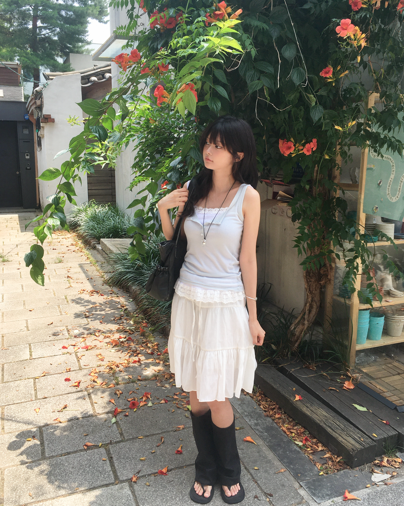 Tencel button sleeveless