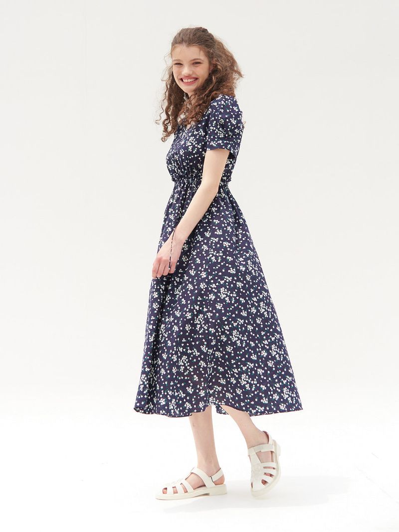 JOLIE PUFF SLEEVES ONEPIECE_NAVY