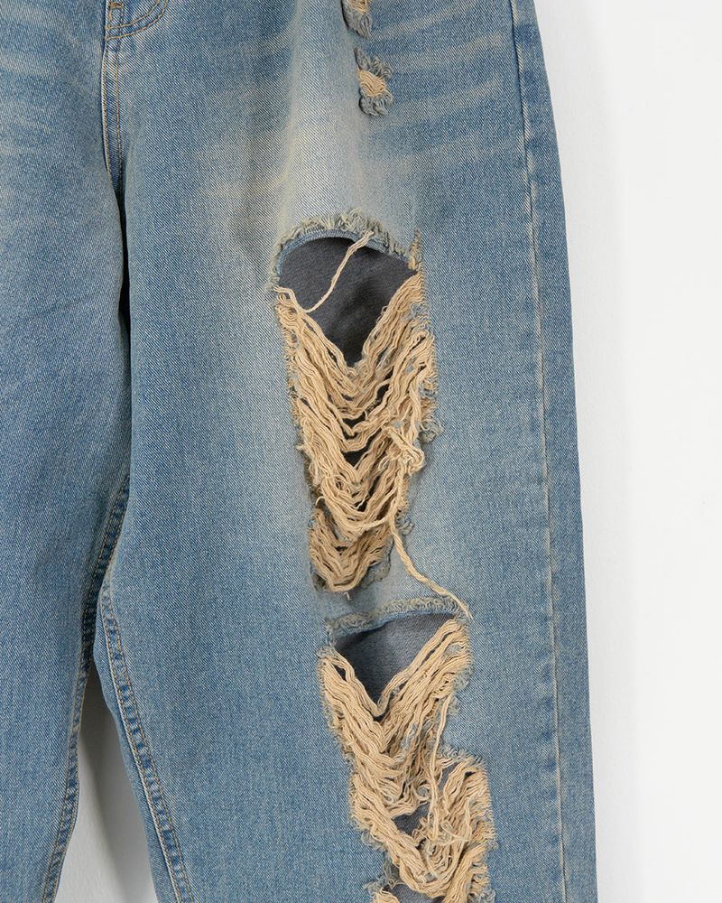 Damage Washing Denim Pants