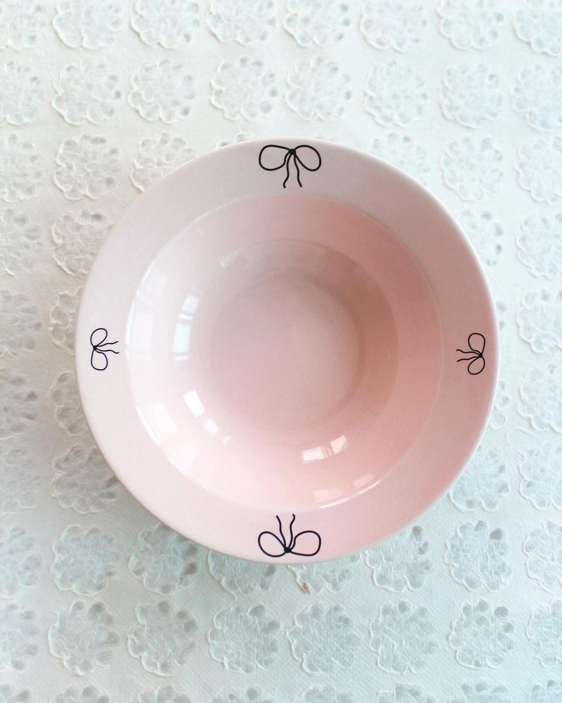 Bow ribbon bowl : baby pink