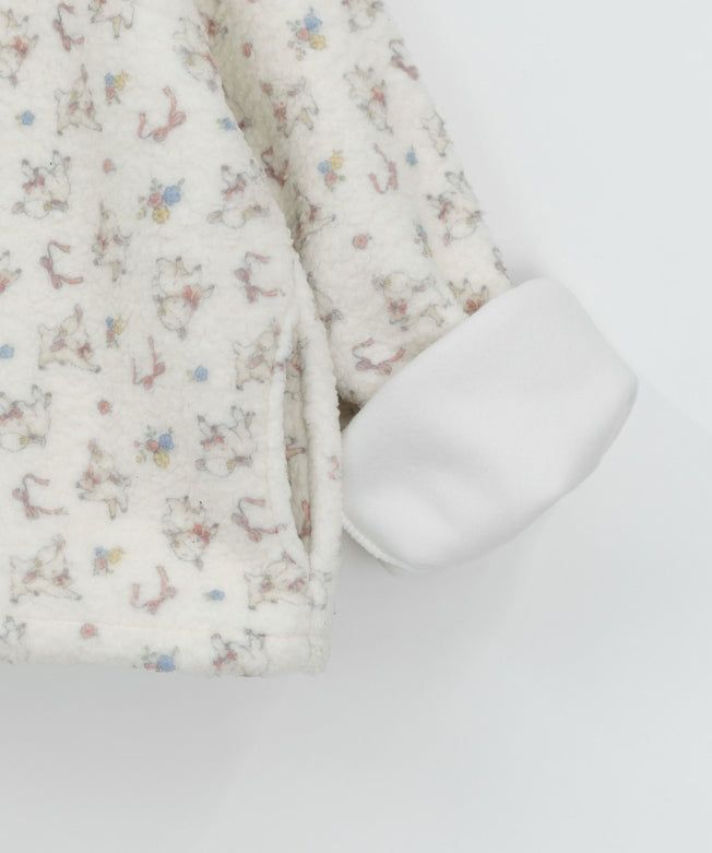 Fiola Brushed Printing Fleece Zip-Up Jumper