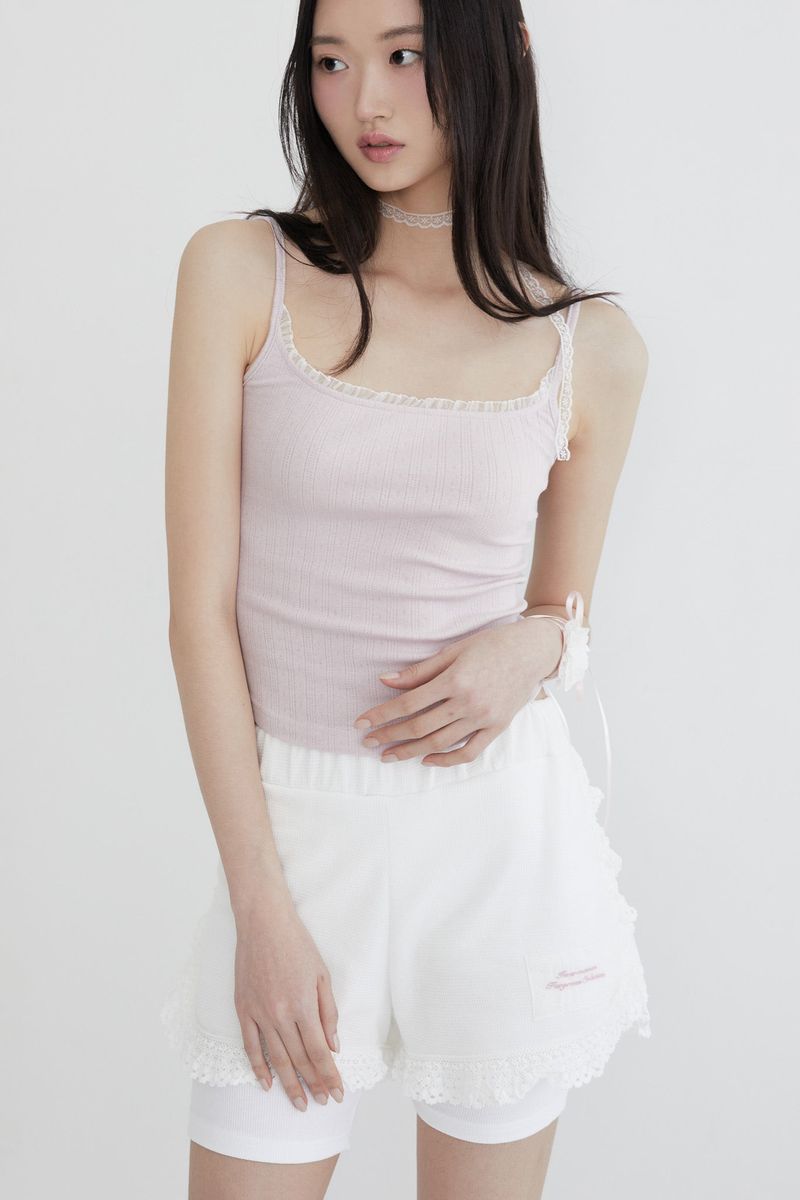 Innermuseum（インナーミュージアム）の「Frill lace Sleeveless (PINK)（Tops）」