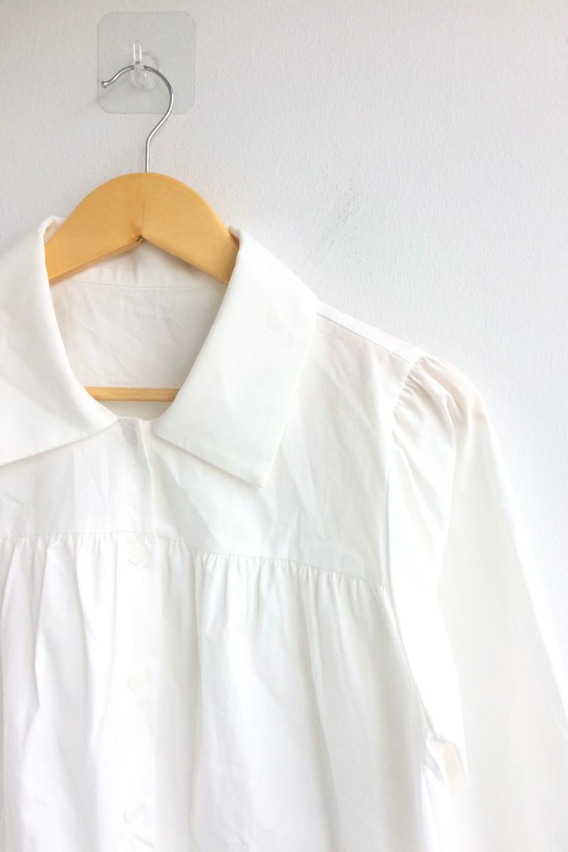 Cotton Flare Shirring Shirt