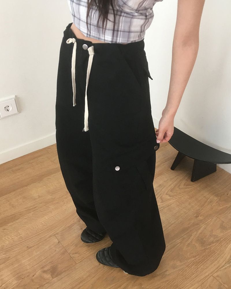 Cesar Wide Cotton Two-Way Cargo Pants