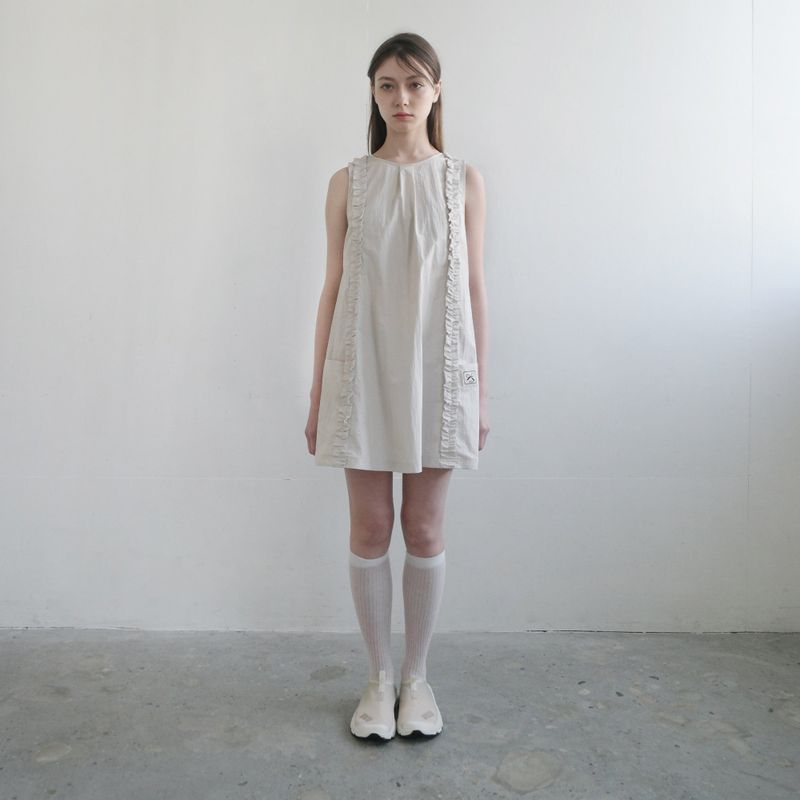 Cream Ruffle Mini Dress