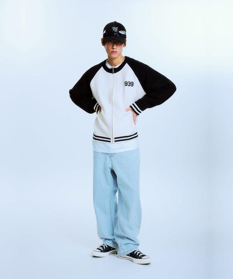 939 RAGLAN KNIT ZIP-UP (BLACK)