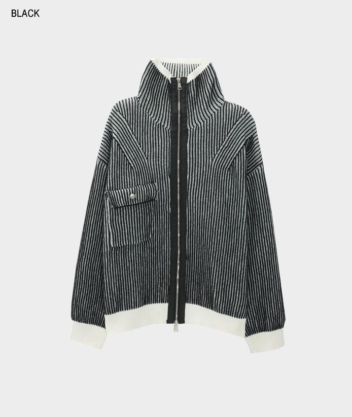 Adel pocket zip-up knit