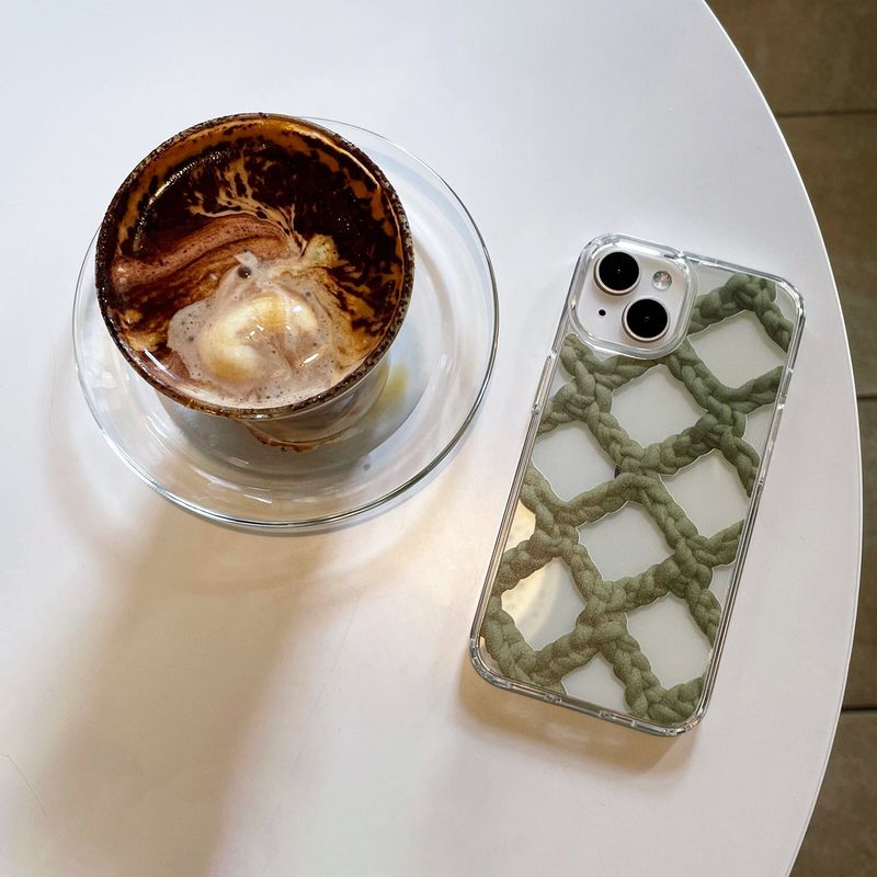CROCHET NET PHONE CASE_GREEN