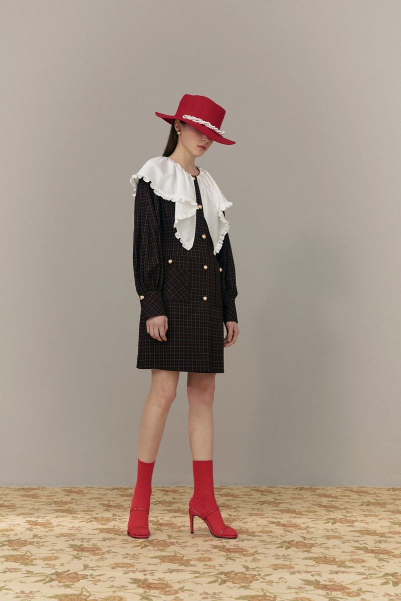 Collared check dress