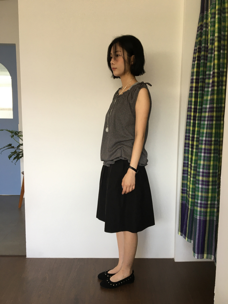 Marine button midi skirt (3color)