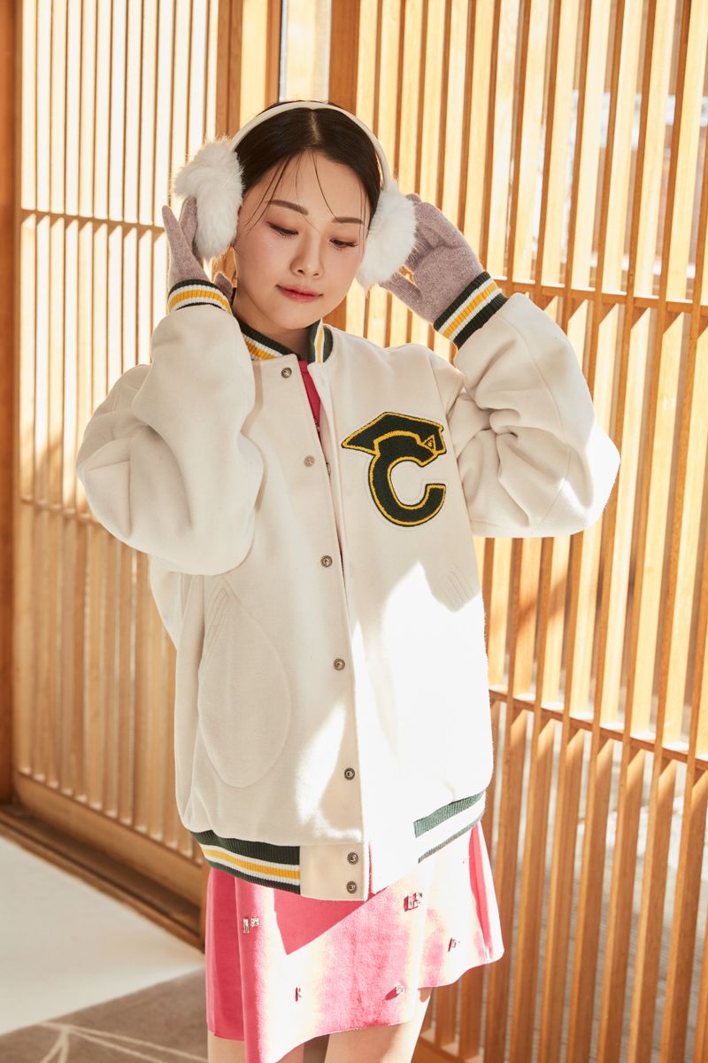 All Ivory graduation cap patch Unisex Varsity Jacket