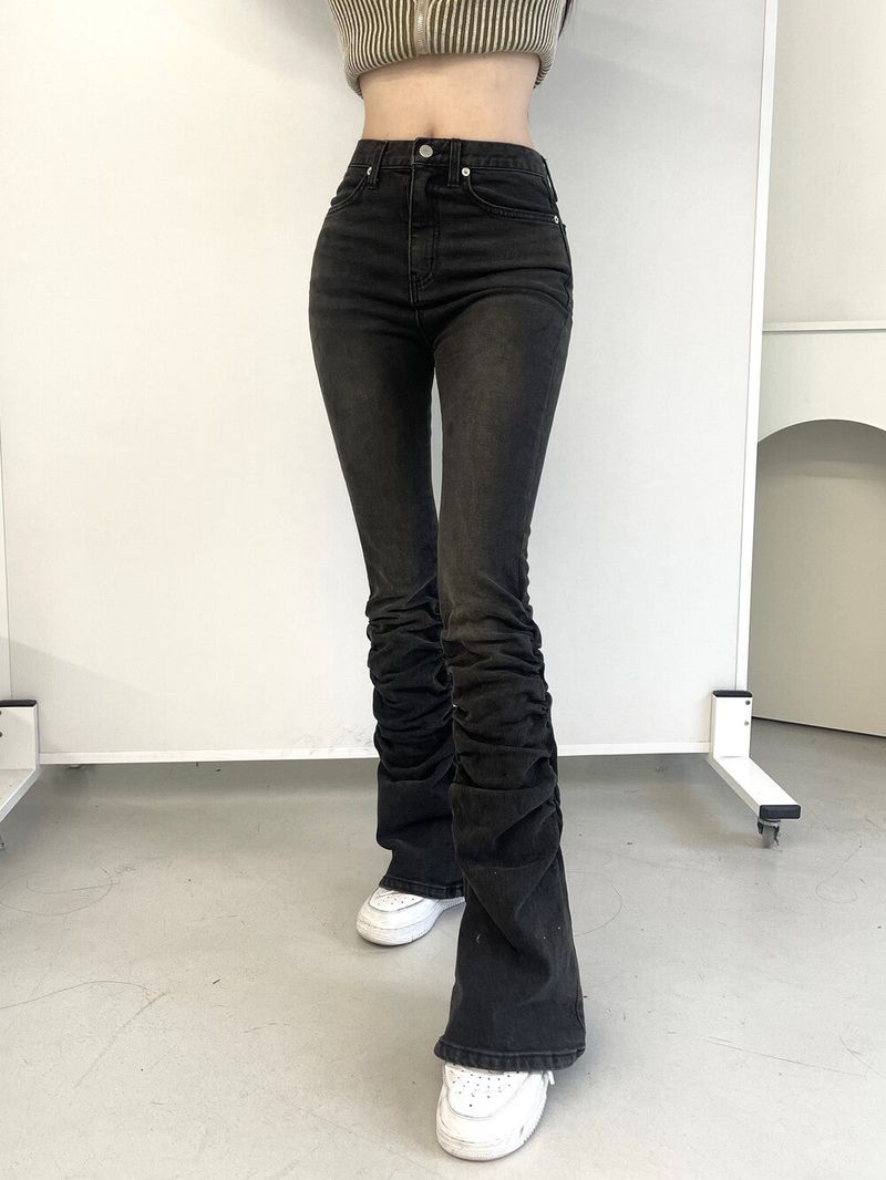 Seow(ソウ)の「1089. Shirring denim slim boots cut pt (2color)(Pants)」