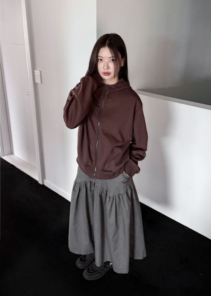  HIGHNECK CROP HOODIE ZIP-UP