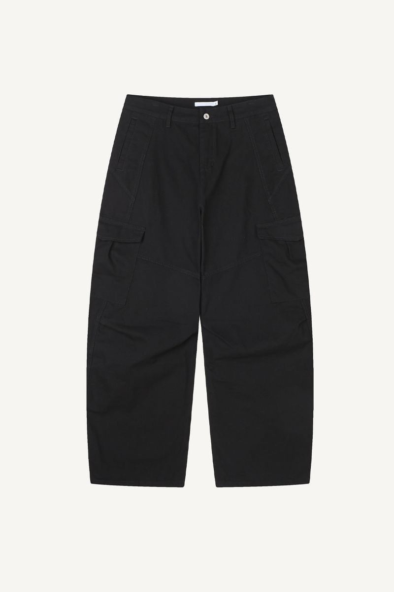 Canvas Cargo Curved Pants