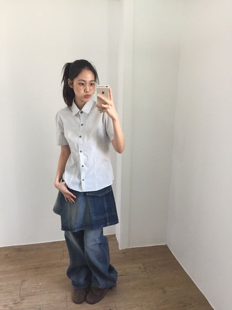 Low layered denim skirt (1color)