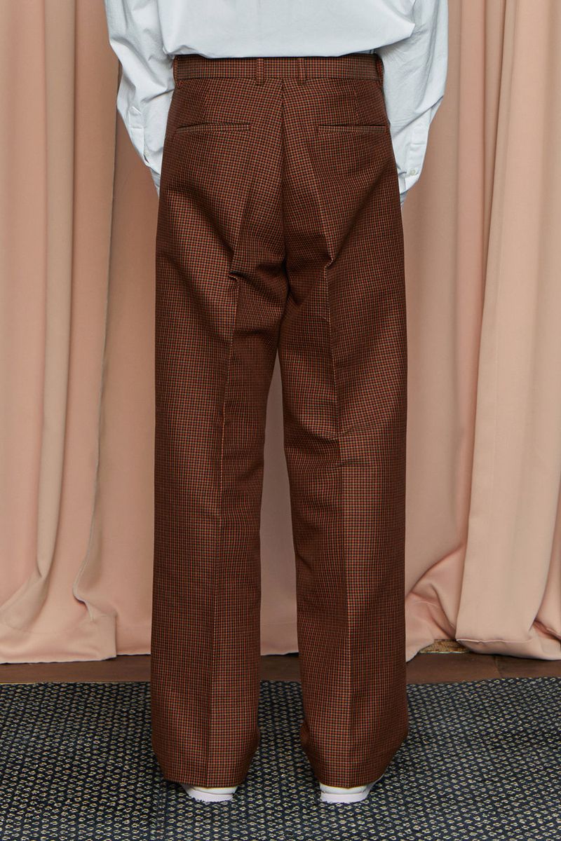 HOUND TOOTH CHECK PANTS / NAVY&ORANGE