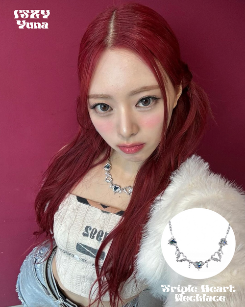 [Heart2Hearts Yuha, IDLE Minnie PIck!] Triple Heart Necklace