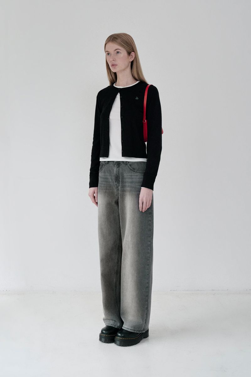 KIRSH PLAIN SOFT TOUCH CARDIGAN [BLACK]
