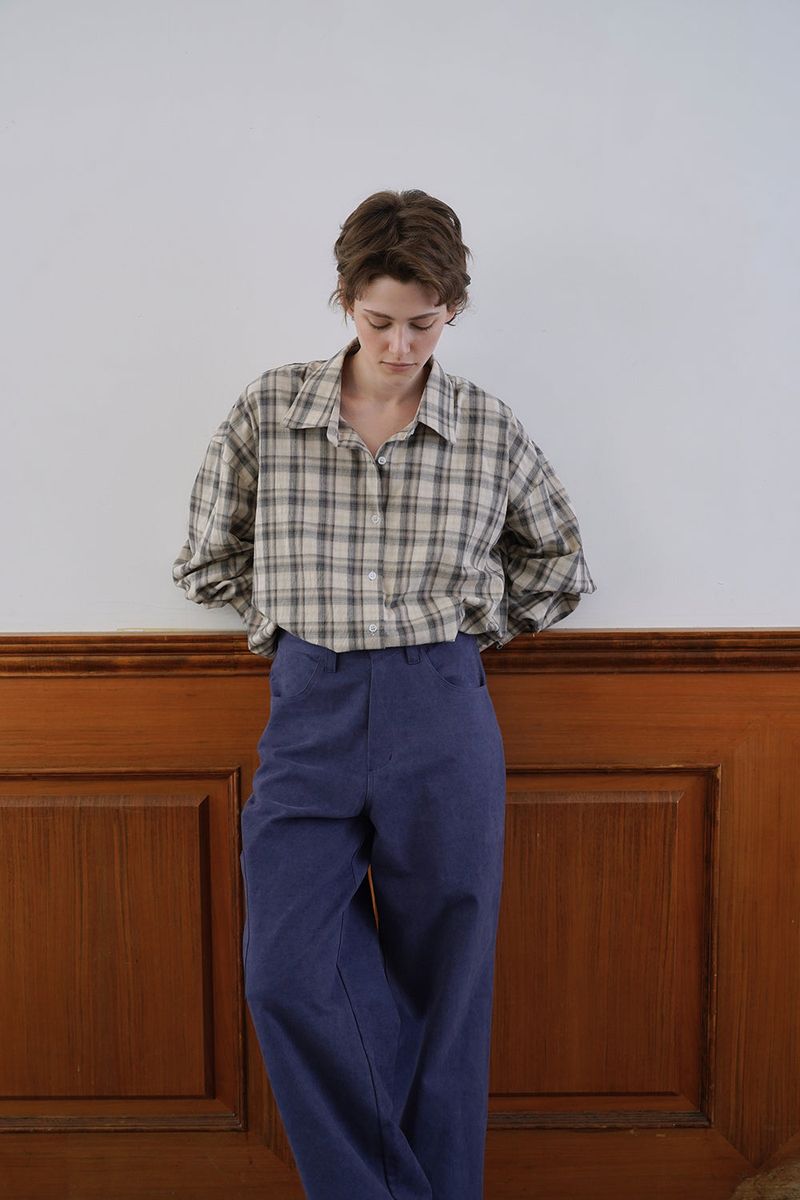 Autumn check shirt_beige