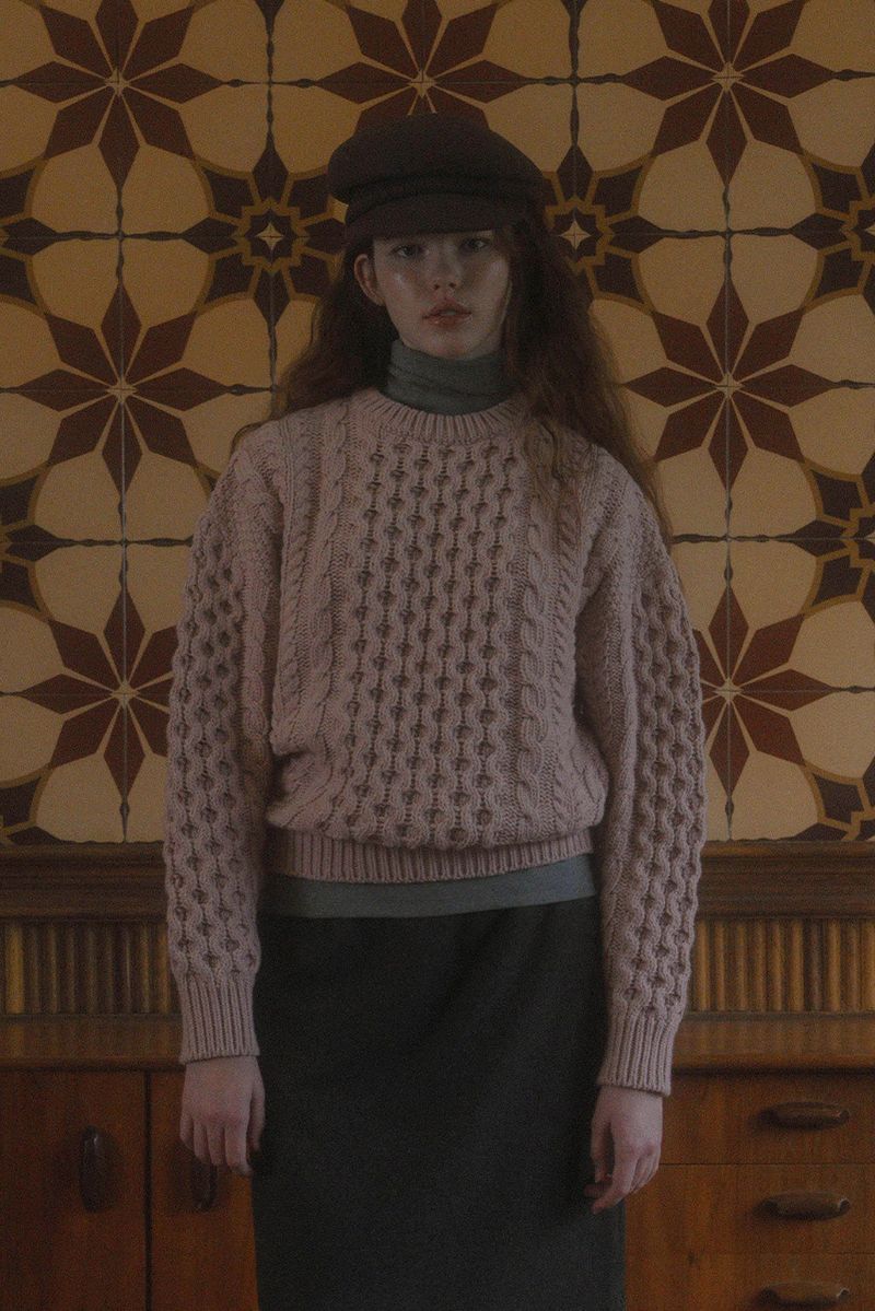 WITHOUTSUMMER(ウィズアウトサマー)の「Usual cable knit_pink(Tops)」
