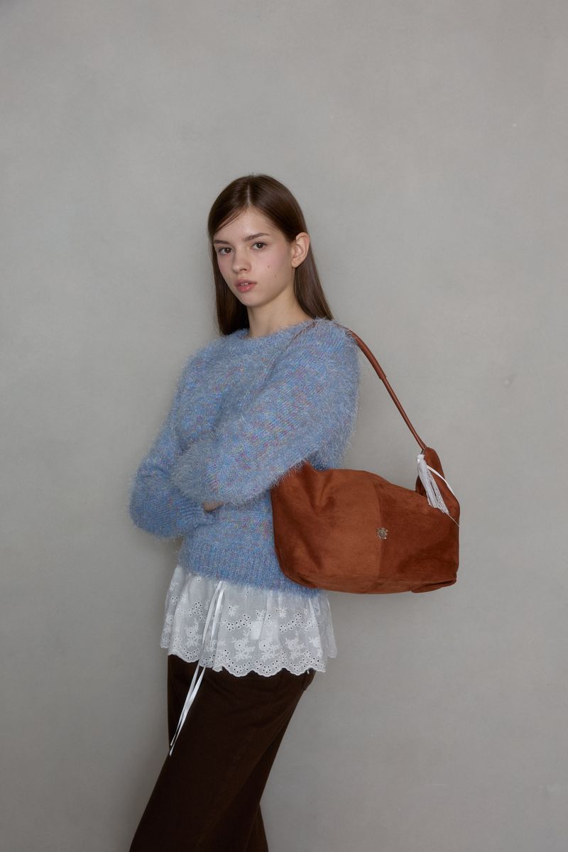 DUO SYNTHETIC SUEDE SHOULDER BAG