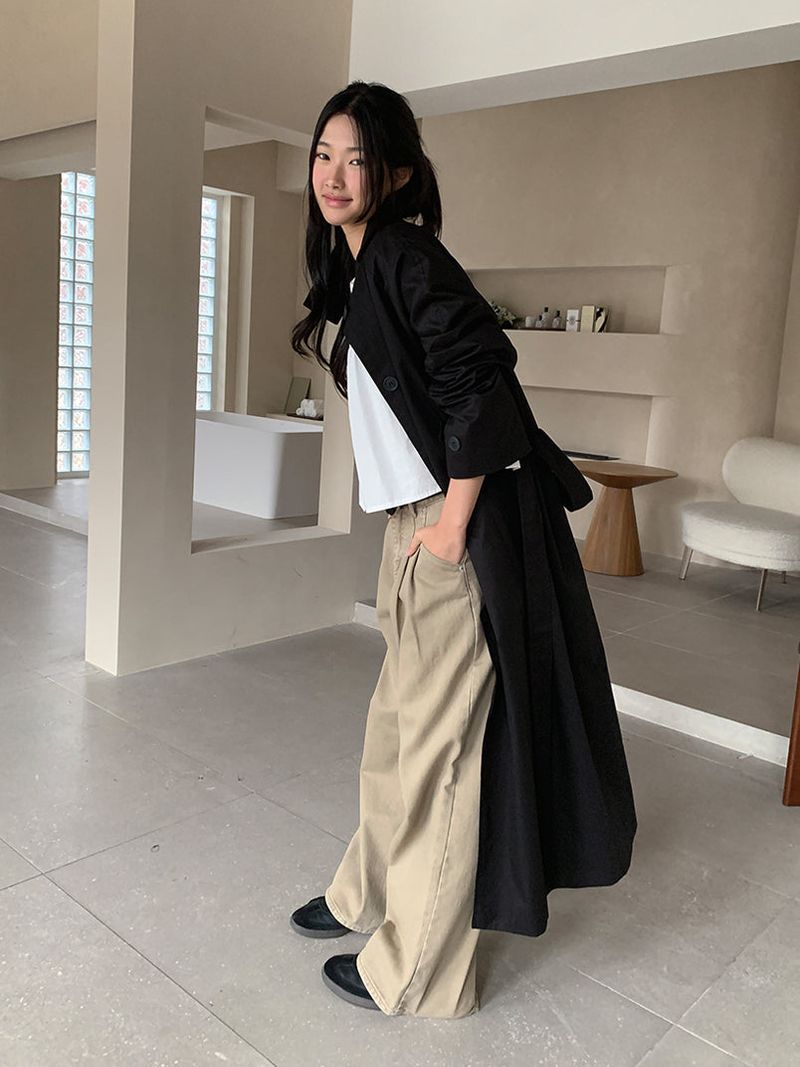 PLAIN WASHED PINTUCK PANTS (2C)