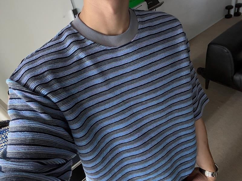 ASCLO Crayon Multi Border Short Sleeve T Shirt (3color)