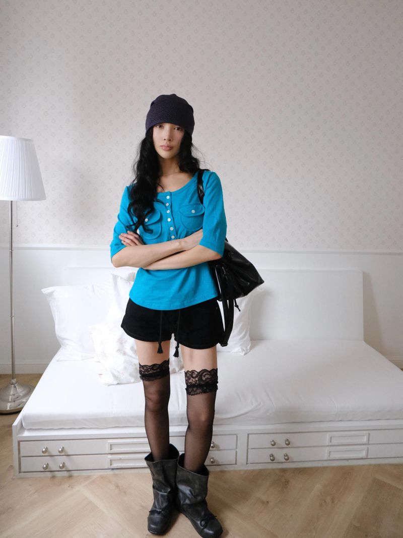lace banding knee socks