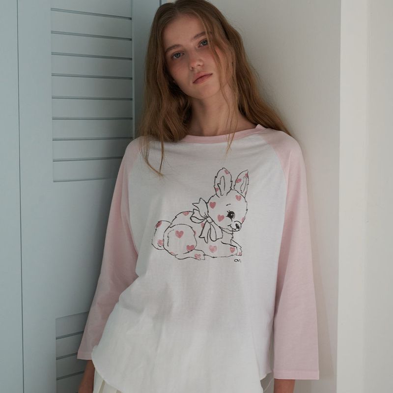 OVT-U（オーブイティーユー）の「Cozy Mellow Raglan Top_Pink（Tops）」