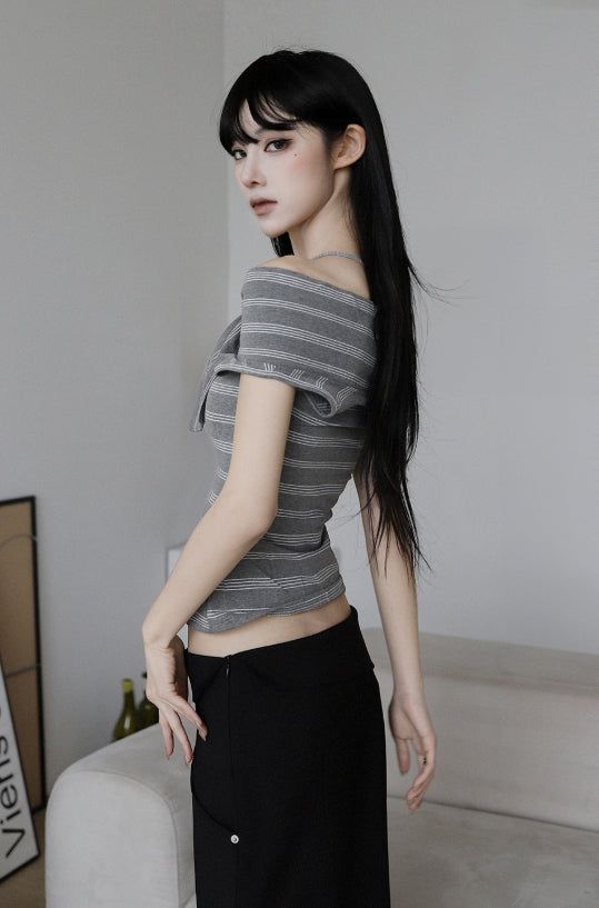 Stripe Drape Top