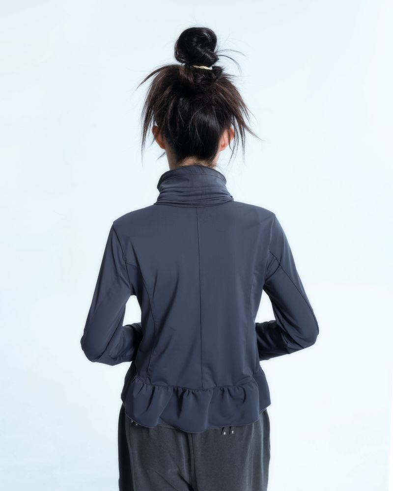 Ruffle Two Way zip-up - Ash