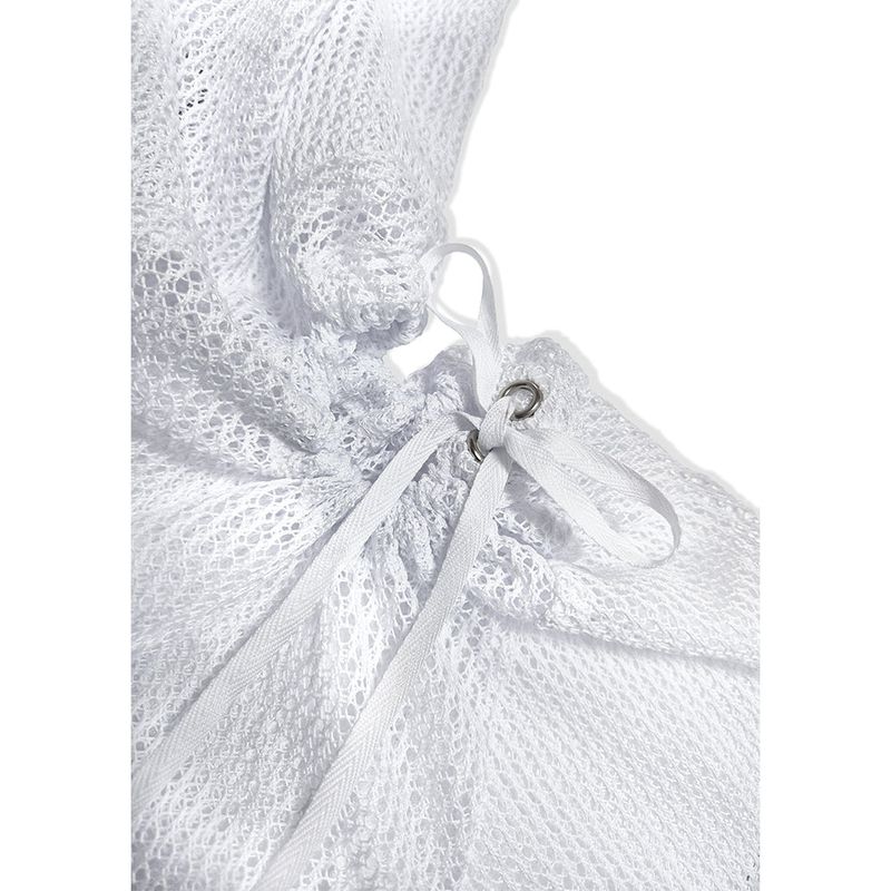 MULTIWAY MASH SHIRRING KNIT HOOD . WHITE